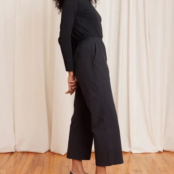 TRADLANDS Paloma Linen Black Pull On Casual Wide Leg Pants Trousers - Picture 2 of 9